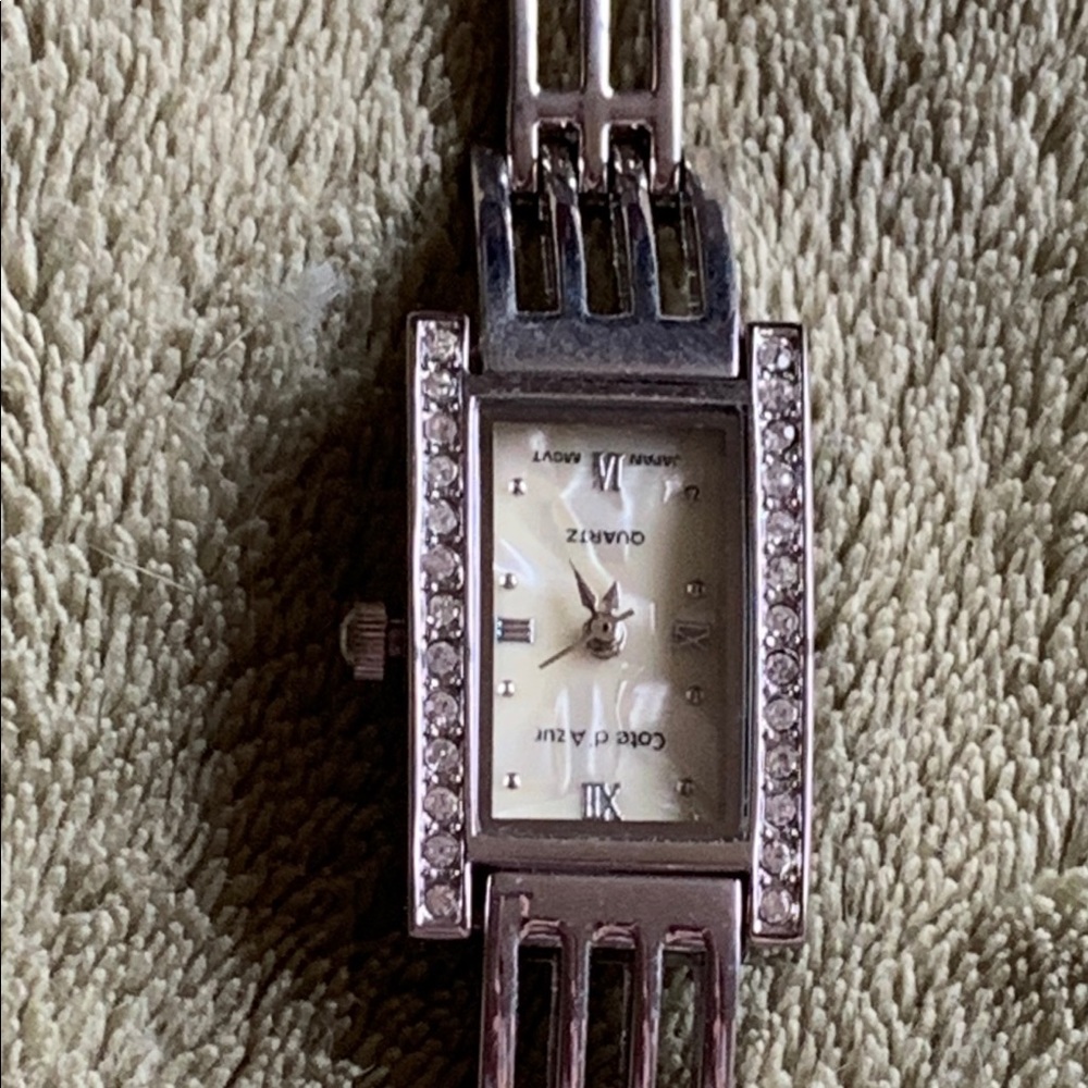 Silver tone watch